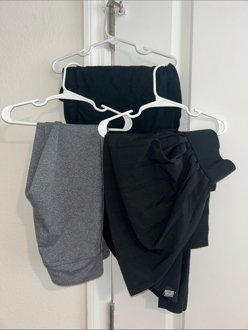 Justice Black and Gray Active Leggings and Skater Skirt Set